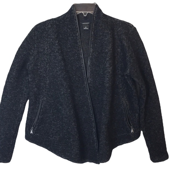 Club Monaco Wool Blend Asymmetrical Boucle Open Jacket - Picture 1 of 12